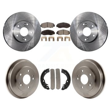 Front Rear Disc Brake Rotors Ceramic Pads And Drum Kit For Honda Civic Accord K8T-103520