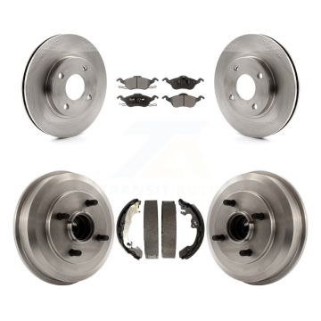 Front Rear Disc Brake Rotors Ceramic Pad & Drum Kit For Ford Focus Wheel Bearing Included K8T-103535