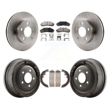 Front Rear Disc Brake Rotors Ceramic Pad & Drum Kit For Ford Ranger Mazda B4000 B3000 4WD K8T-103555