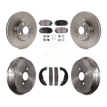 Front Rear Disc Brake Rotors Ceramic Pads And Drum Kit For 2012-2013 Toyota Yaris SE K8T-103558
