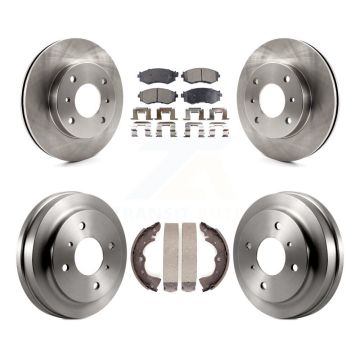 Front Rear Disc Brake Rotors Ceramic Pads And Drum Kit For 2002-2006 Nissan Sentra 1.8L K8T-103580