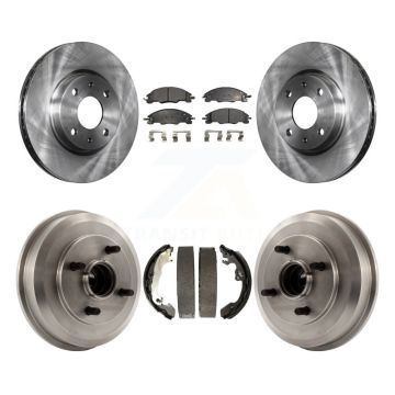 Front Rear Brake Rotors Ceramic Pad & Drum Kit For 2008 Ford Focus Wheel Bearing Included K8T-103660