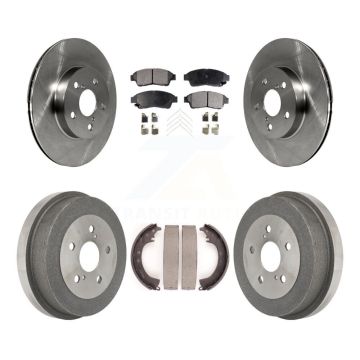Front Rear Disc Brake Rotors Ceramic Pads And Drum Kit For 1996-2000 Toyota RAV4 K8T-103662