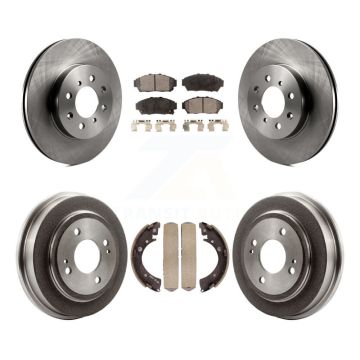 Front Rear Disc Brake Rotors Ceramic Pads And Drum Kit For Honda Civic K8T-103670