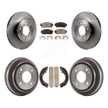 Front Rear Disc Brake Rotors Ceramic Pads And Drum Kit For Honda Civic K8T-103671