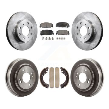 Front Rear Disc Brake Rotors Ceramic Pads And Drum Kit For Honda Civic K8T-103673