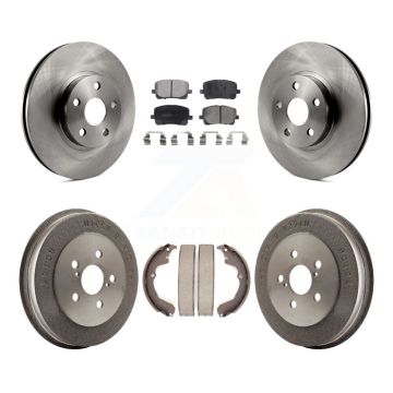 Front Rear Disc Brake Rotors Ceramic Pads And Drum Kit For Toyota Matrix Pontiac Vibe K8T-103683