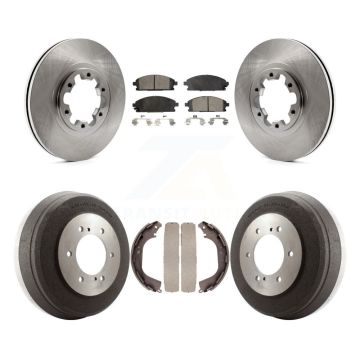 Front Rear Disc Brake Rotors Ceramic Pads And Drum Kit For Nissan Pathfinder INFINITI QX4 K8T-103687