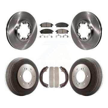Front Rear Disc Brake Rotors Ceramic Pads And Drum Kit For Nissan Pathfinder INFINITI QX4 K8T-103688