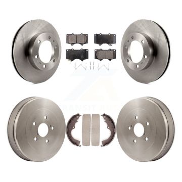 Front Rear Brake Rotors Ceramic Pad Drum Kit For 2015 Toyota Tacoma RWD With 6 Lug Wheels K8T-103708