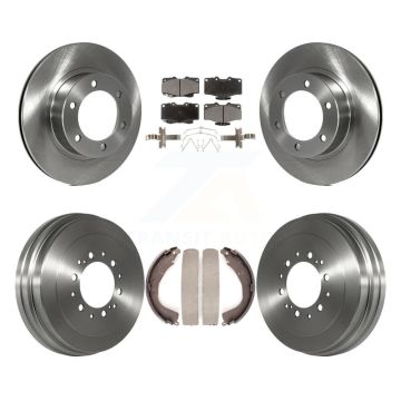 Front Rear Brake Rotor Ceramic Pad Drum Kit For 02 Toyota 4Runner With 16" Factory Wheels K8T-103712