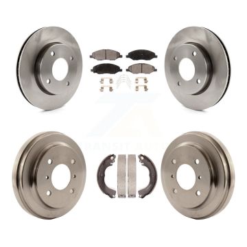 Front Rear Disc Brake Rotors Ceramic Pads And Drum Kit For 2009-2011 Nissan Versa 1.6L K8T-103717