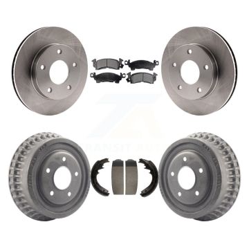 Front Rear Disc Brake Rotors Ceramic Pads And Drum Kit For GMC Jimmy K8T-103718