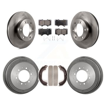 Front Rear Disc Brake Rotor Ceramic Pad Drum Kit For Toyota Tundra 5.3" Pads Plate Length K8T-103721