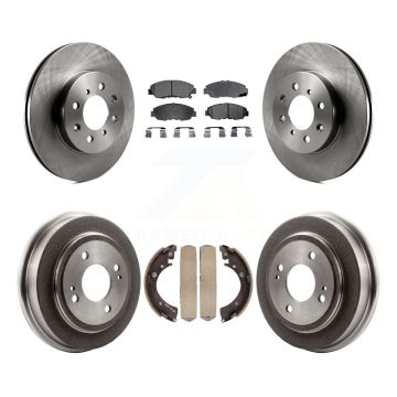 Front Rear Disc Brake Rotors Ceramic Pads And Drum Kit For Honda Civic Acura EL K8T-103737