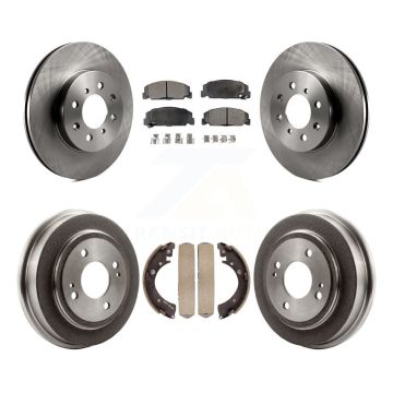 Front Rear Disc Brake Rotor Ceramic Pad Drum Kit For 1997 Honda Civic LX with 4-Wheel ABS K8T-103739