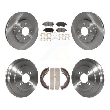 Front Rear Disc Brake Rotors Ceramic Pads And Drum Kit For 2015-2020 Honda Fit K8T-103751