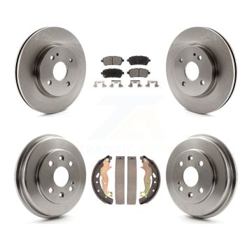 Front Rear Disc Brake Rotors Ceramic Pads And Drum Kit For 2011-2014 Mazda 2 K8T-103754