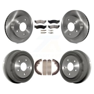 Front Rear Disc Brake Rotors Ceramic Pads And Drum Kit For 2000-2001 Dodge Ram 1500 RWD K8T-103762