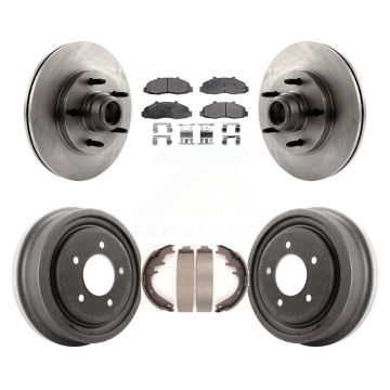 Front Rear Disc Brake Rotors Hub Assembly Ceramic Pads And Drum Kit For Ford F-150 K8T-103763