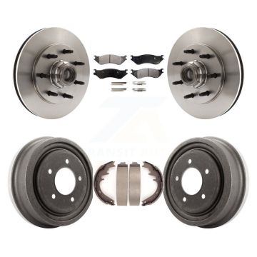 Front Rear Disc Brake Rotor Hub Assembly Ceramic Pad And Drum Kit For 1999 Ford F-150 RWD K8T-103765
