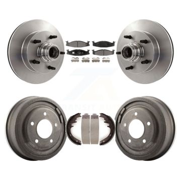 Front Rear Disc Brake Rotor Ceramic Pad Drum Kit For 1994-1996 Ford F-150 E-150 Econoline K8T-103772