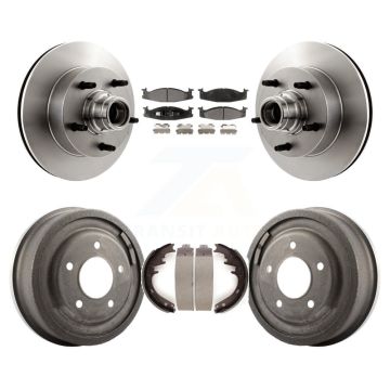 Front Rear Brake Rotor Ceramic Pad Drum Kit For 1994-1996 Ford E-150 Econoline Club Wagon K8T-103773