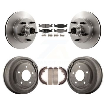 Front Rear Brake Rotor Ceramic Pad Drum Kit For 1997-1999 Ford E-150 Econoline Club Wagon K8T-103774