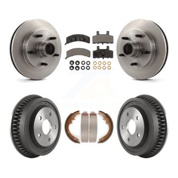 Front Rear Disc Brake Rotor Hub Ceramic Pad And Drum Kit For 1994-1999 Dodge Ram 1500 RWD K8T-103777