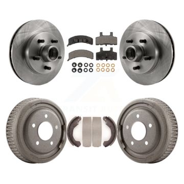 Front Rear Disc Brake Rotors Hub Assembly Ceramic Pads And Drum Kit For GMC Yukon K8T-103778