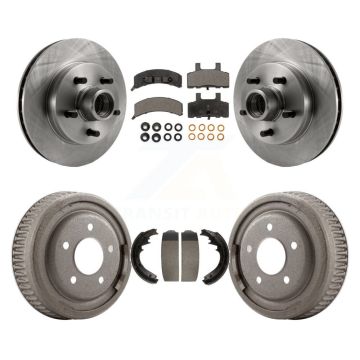 Front Rear Disc Brake Rotor Ceramic Pad & Drum Kit For GMC Yukon Chevrolet C1500 Suburban K8T-103779