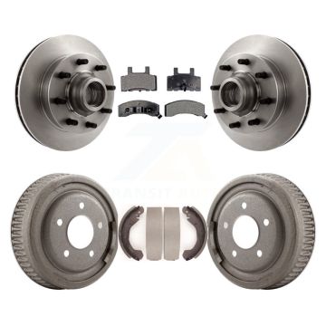 Front Rear Brake Rotors Ceramic Pad & Drum Kit For 95-97 GMC Yukon RWD with DIESEL engine K8T-103780