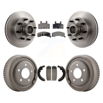 Front Rear Disc Brake Rotor Ceramic Pad & Drum Kit For GMC Yukon Chevrolet C1500 Suburban K8T-103781