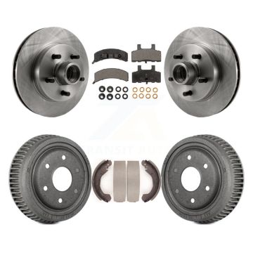 Front Rear Disc Brake Rotors Hub Assembly Ceramic Pads And Drum Kit For GMC Yukon RWD K8T-103782