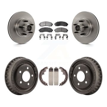 Front Rear Brake Rotor Ceramic Pad & Drum Kit For 06-09 Ford Ranger With 9" Diameter K8T-103784