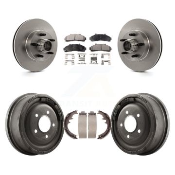 Front Rear Disc Brake Rotor Ceramic Pad & Drum Kit For Ford Ranger With 10" Diameter K8T-103789