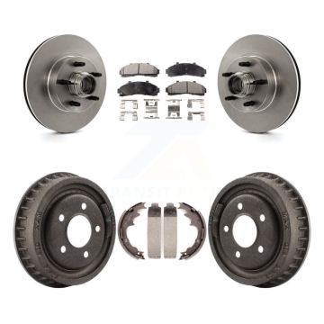 Front Rear Disc Brake Rotors Ceramic Pad & Drum Kit For Ford Ranger With 9" Diameter K8T-103790