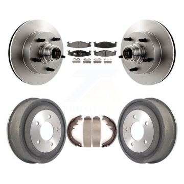 Front Rear Disc Brake Rotors Hub Ceramic Pad Drum Kit For Ford E-150 Econoline Club Wagon K8T-103792