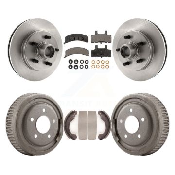 Front Rear Disc Brake Rotors Hub Ceramic Pad & Drum Kit For 1988-1991 C1500 Chevrolet GMC K8T-103799