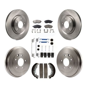 Front Rear Brake Rotors Ceramic Pad & Drum Kit (7Pc) For 17-19 Nissan Sentra Turbocharged K8T-103800
