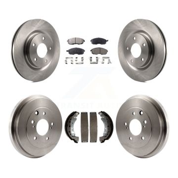 Front Rear Disc Brake Rotor Ceramic Pad Drum Kit For 2017-2019 Nissan Sentra Turbocharged K8T-103803