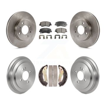 Front Rear Disc Brake Rotors Ceramic Pads And Drum Kit For 2012-2017 Hyundai Accent K8T-103815