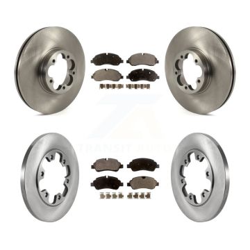 Front Rear Brake Rotors & Ceramic Pad Kit For 15-19 Ford Transit-350 HD With 6 Lug Wheels K8T-103890