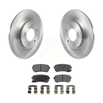 Rear Disc Brake Rotors And Ceramic Pad Kit For 2017 Kia Cadenza With Manual Parking K8T-103901