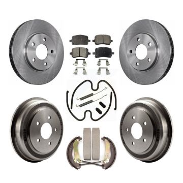 Front Rear Disc Brake Rotors Ceramic Pads And Drum Kit (7Pc) For Chevrolet Malibu K8T-104021