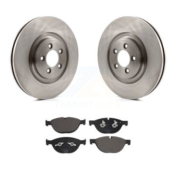 Front Disc Brake Rotors And Ceramic Pads Kit For Jaguar XF XJ K8T-104036