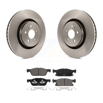 Front Brake Rotors Ceramic Pad Kit For 2019-2023 Lincoln Nautilus With Vented Rear K8T-104040