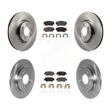 Front Rear Brake Rotor Ceramic Pad Kit For 17-22 Kia Sportage With Electric Parking K8T-104049