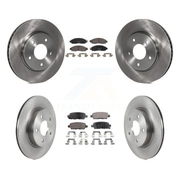 Front Rear Brake Rotor Ceramic Pad Kit For 2018 Nissan LEAF S With Electric Parking K8T-104082