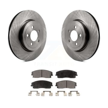 Front Brake Rotor Ceramic Pad Kit For 15-18 Dodge Charger With 345mm Diameter K8T-104086